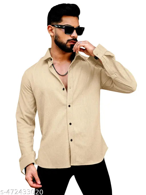 MENS WEAR HEAVY POPCORN INPORTED FABRIC FULL SLEEVE SHIRT,CASUAL COMFORTABLE, WITH TRENDY POPCORN TEXTURE,NEW ARRIVAL SHIRT FOR MEN